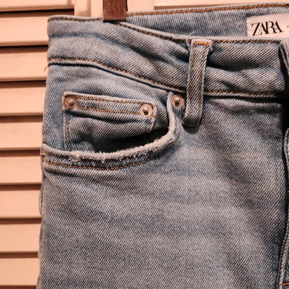 ZARA Super Stretch Skinny Raw Ankle Jeans 4 - Picture 8 of 10